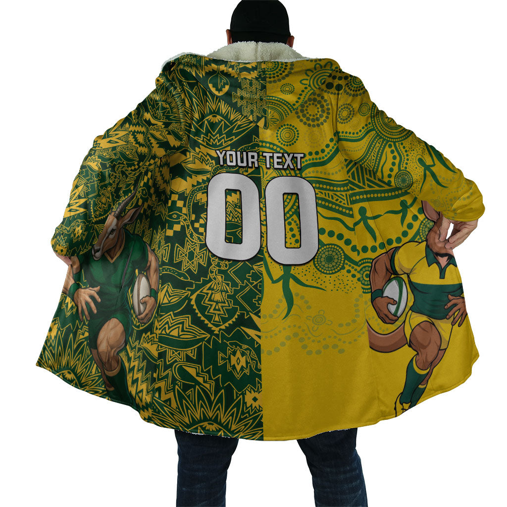 Custom South Africa vs Australia Cloak Springboks Wallabies Two Nations One Battle