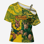 Custom South Africa vs Australia Cross Shoulder Shirt Springboks Wallabies Two Nations One Battle