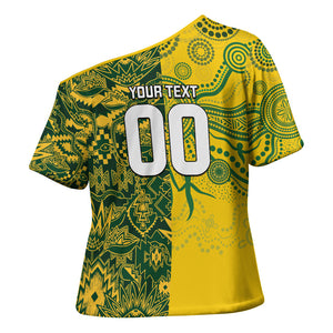 Custom South Africa vs Australia Cross Shoulder Shirt Springboks Wallabies Two Nations One Battle