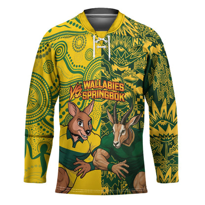 Custom South Africa vs Australia Hockey Jersey Springboks Wallabies Two Nations One Battle