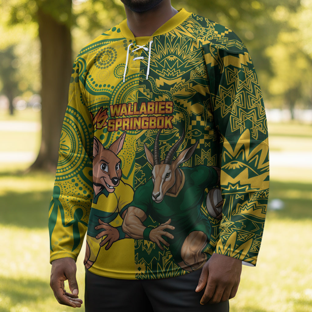 Custom South Africa vs Australia Hockey Jersey Springboks Wallabies Two Nations One Battle