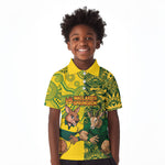Custom South Africa vs Australia Kid Polo Shirt Springboks Wallabies Two Nations One Battle