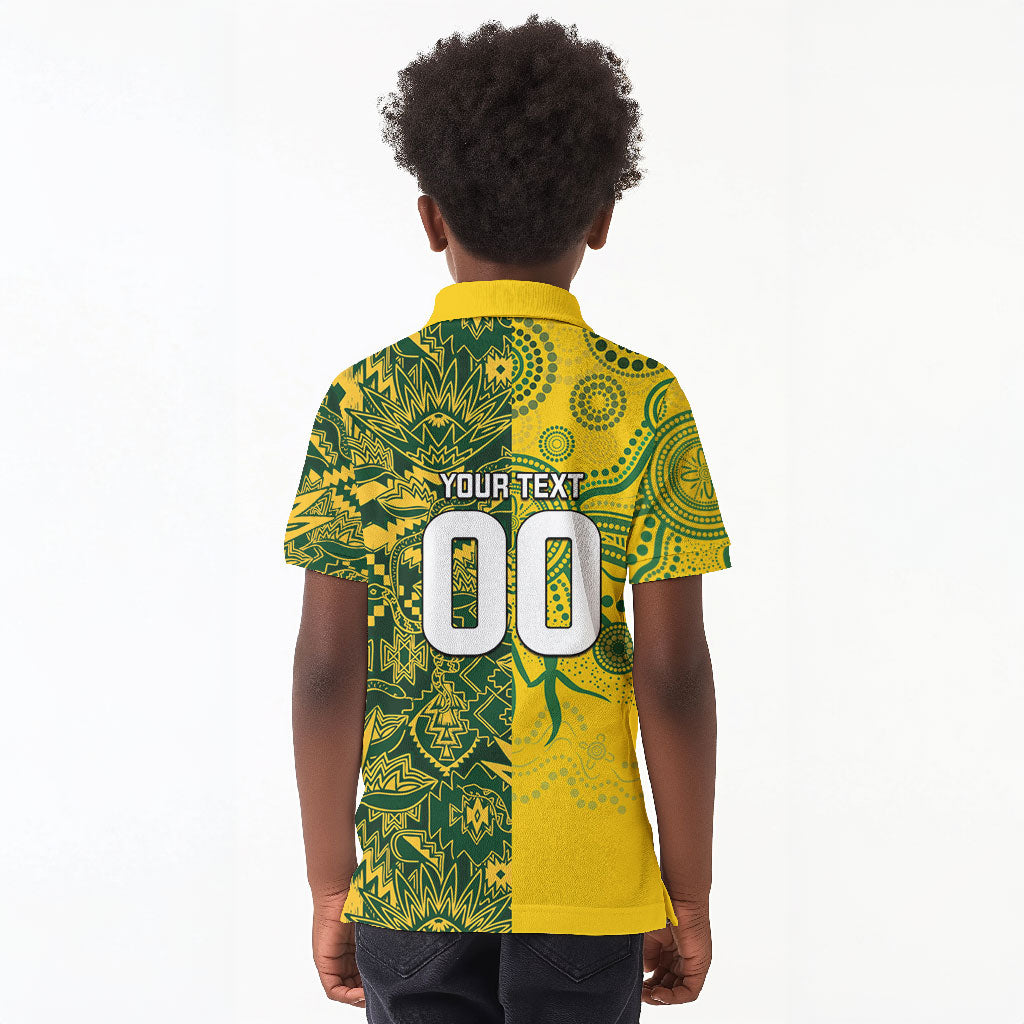 Custom South Africa vs Australia Kid Polo Shirt Springboks Wallabies Two Nations One Battle