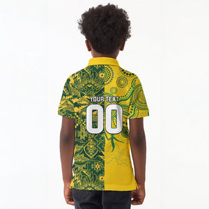 Custom South Africa vs Australia Kid Polo Shirt Springboks Wallabies Two Nations One Battle