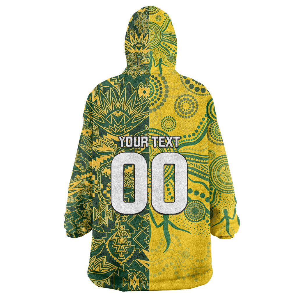 Custom South Africa vs Australia Kid Wearable Blanket Hoodie Springboks Wallabies Two Nations One Battle