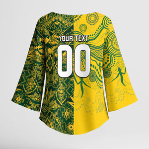 Custom South Africa vs Australia Kimono Sleeve Blouse Springboks Wallabies Two Nations One Battle