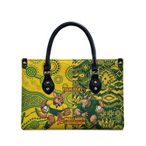 Custom South Africa vs Australia Leather Bag Springboks Wallabies Two Nations One Battle