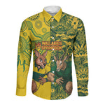 Custom South Africa vs Australia Long Sleeve Button Shirt Springboks Wallabies Two Nations One Battle