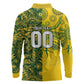 Custom South Africa vs Australia Long Sleeve Polo Shirt Springboks Wallabies Two Nations One Battle