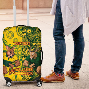 Custom South Africa vs Australia Luggage Cover Springboks Wallabies Two Nations One Battle