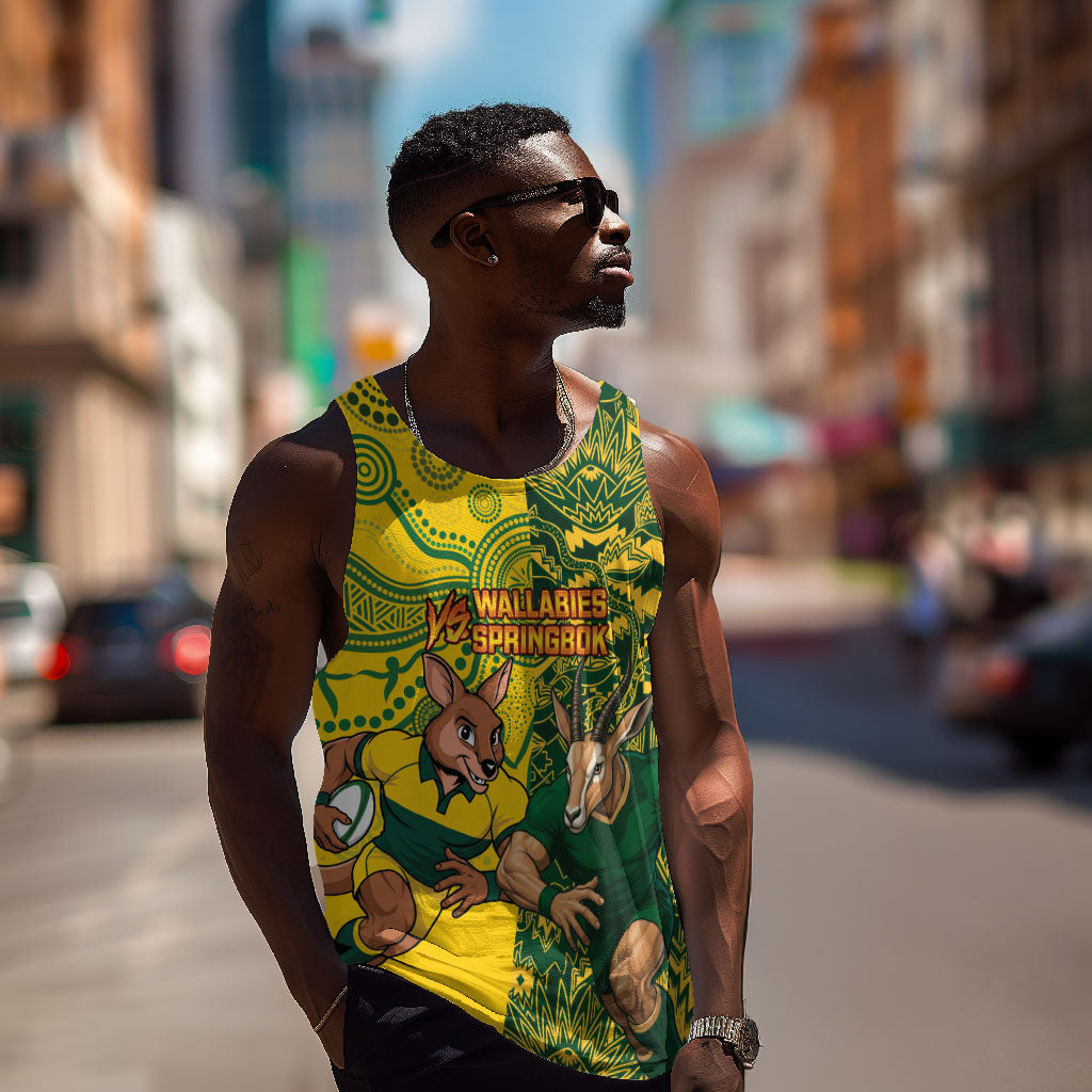 Custom South Africa vs Australia Men Tank Top Springboks Wallabies Two Nations One Battle