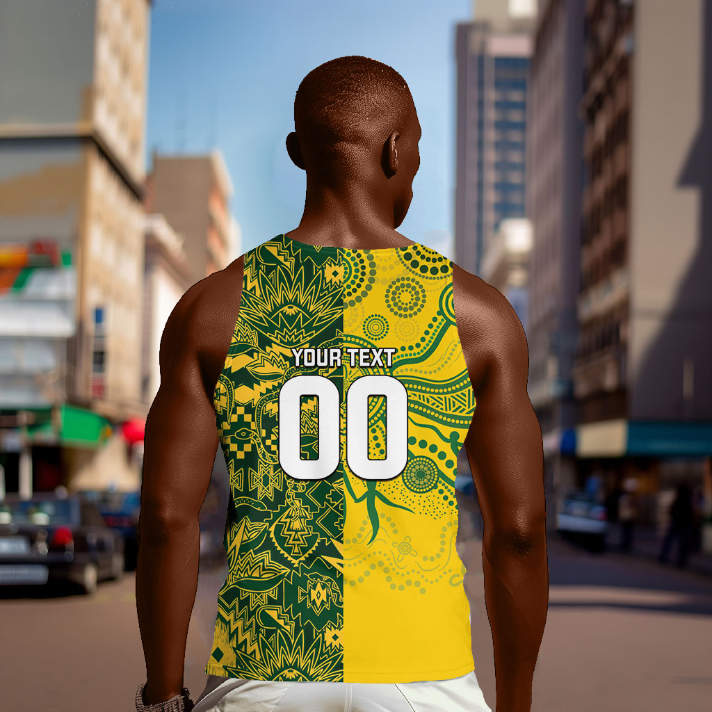 Custom South Africa vs Australia Men Tank Top Springboks Wallabies Two Nations One Battle