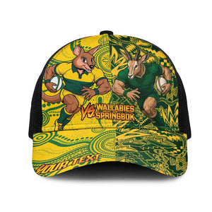 Personalized South Africa vs Australia Mesh Trucker Cap Springboks Wallabies Two Nations One Battle