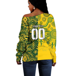 Custom South Africa vs Australia Off Shoulder Sweater Springboks Wallabies Two Nations One Battle