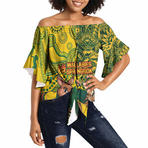Custom South Africa vs Australia Off Shoulder Wrap Waist Top Springboks Wallabies Two Nations One Battle