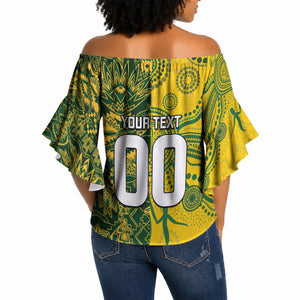 Custom South Africa vs Australia Off Shoulder Wrap Waist Top Springboks Wallabies Two Nations One Battle