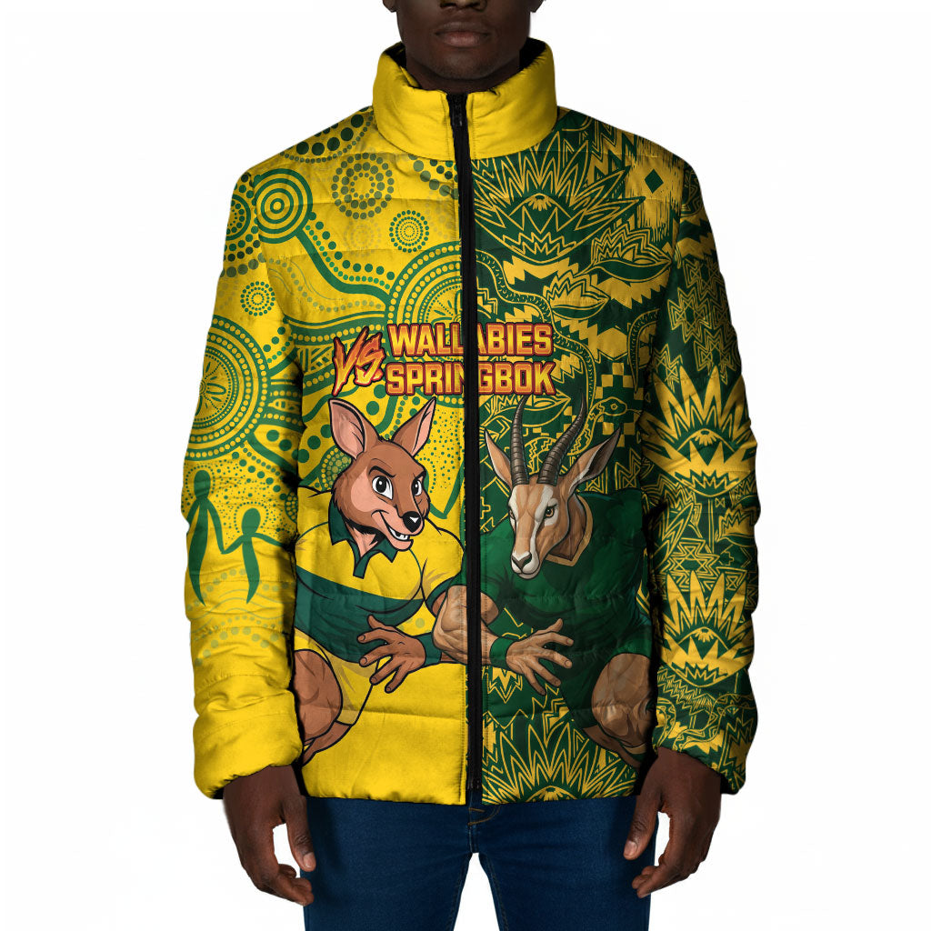 Custom South Africa vs Australia Padded Jacket Springboks Wallabies Two Nations One Battle