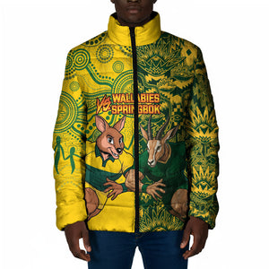 Custom South Africa vs Australia Padded Jacket Springboks Wallabies Two Nations One Battle