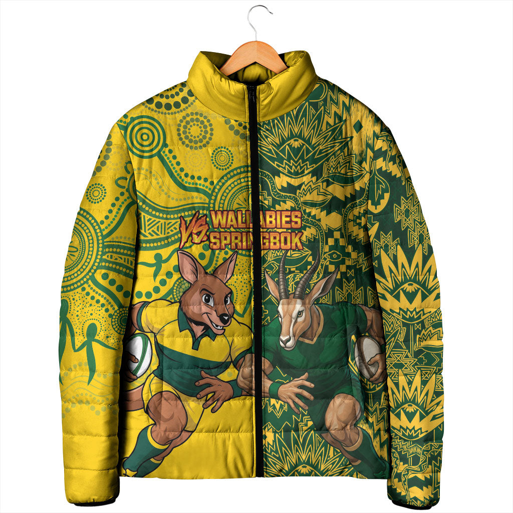 Custom South Africa vs Australia Padded Jacket Springboks Wallabies Two Nations One Battle