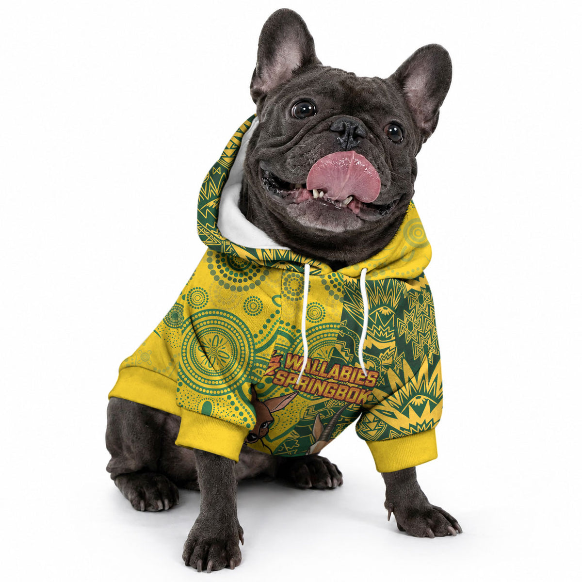 Custom South Africa vs Australia Pet Hoodie Springboks Wallabies Two Nations One Battle