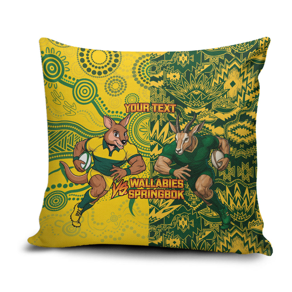 Custom South Africa vs Australia Pillow Cover Springboks Wallabies Two Nations One Battle