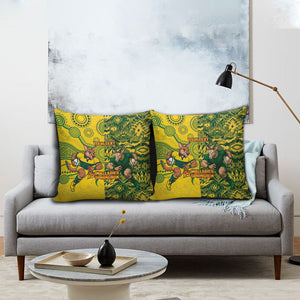 Custom South Africa vs Australia Pillow Cover Springboks Wallabies Two Nations One Battle