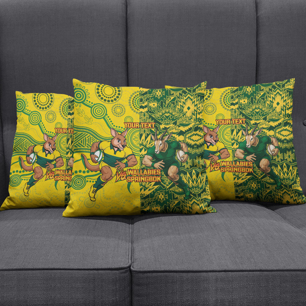 Custom South Africa vs Australia Pillow Cover Springboks Wallabies Two Nations One Battle