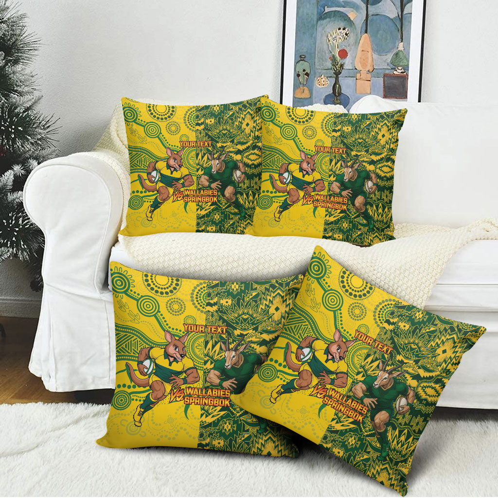 Custom South Africa vs Australia Pillow Cover Springboks Wallabies Two Nations One Battle