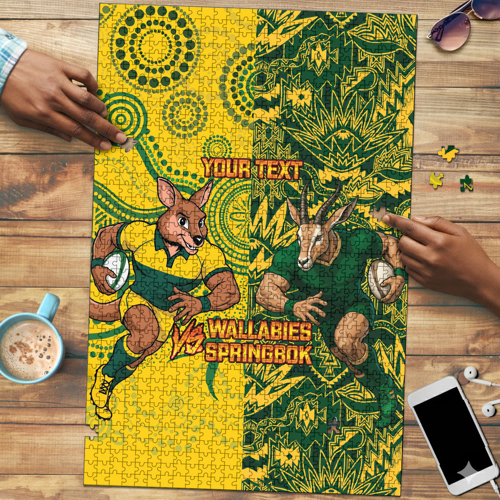 Custom South Africa vs Australia Puzzle Springboks Wallabies Two Nations One Battle