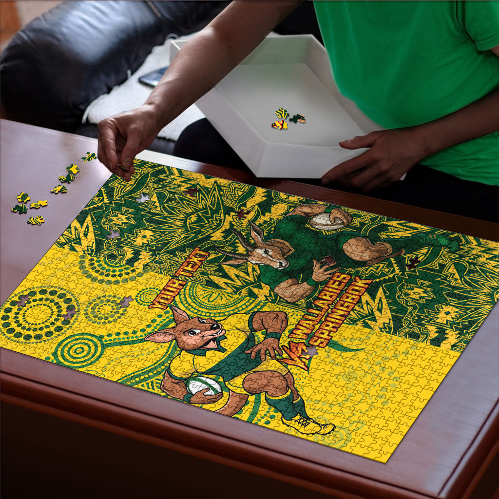 Custom South Africa vs Australia Puzzle Springboks Wallabies Two Nations One Battle