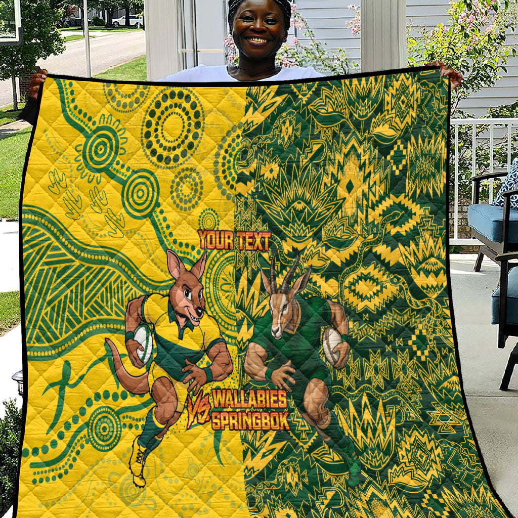 Custom South Africa vs Australia Quilt Springboks Wallabies Two Nations One Battle