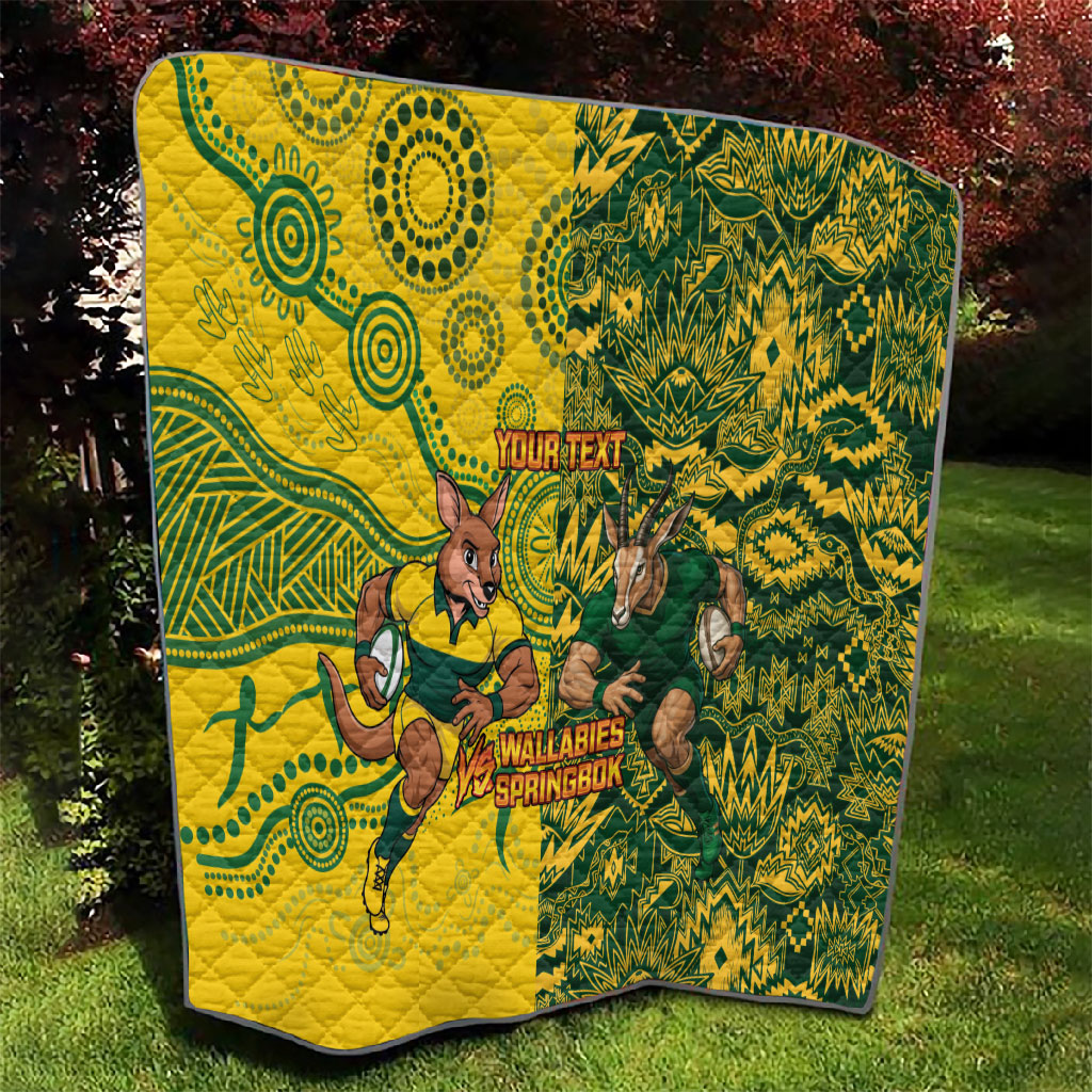 Custom South Africa vs Australia Quilt Springboks Wallabies Two Nations One Battle