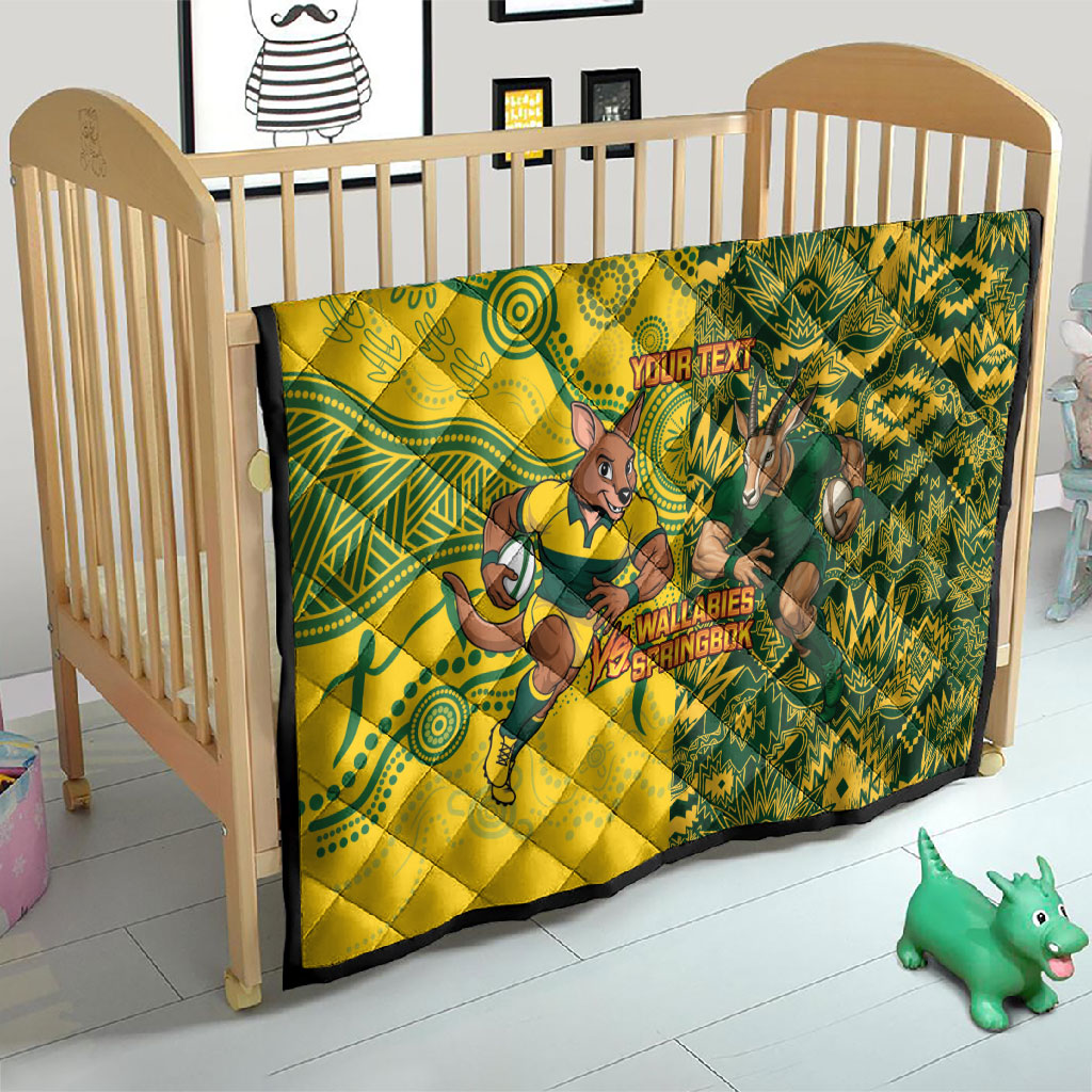 Custom South Africa vs Australia Quilt Springboks Wallabies Two Nations One Battle