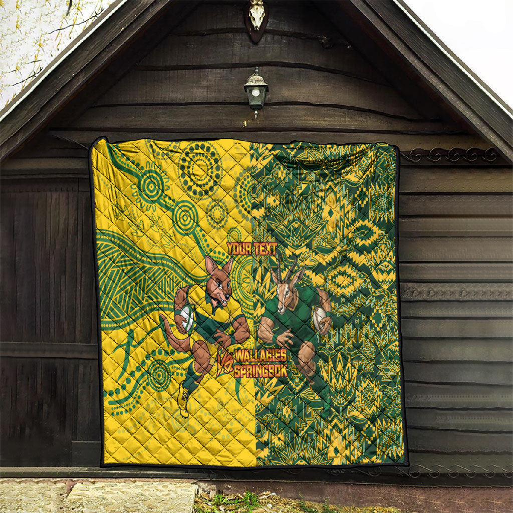 Custom South Africa vs Australia Quilt Springboks Wallabies Two Nations One Battle