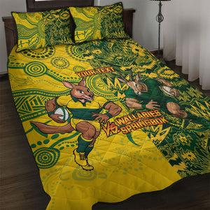 Custom South Africa vs Australia Quilt Bed Set Springboks Wallabies Two Nations One Battle