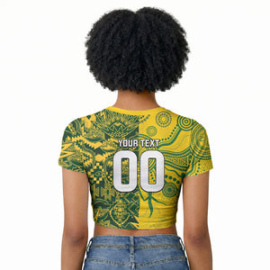 Custom South Africa vs Australia Raglan Cropped T shirt Springboks Wallabies Two Nations One Battle