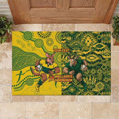 Custom South Africa vs Australia Rubber Doormat Springboks Wallabies Two Nations One Battle