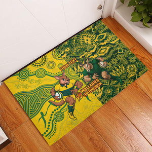 Custom South Africa vs Australia Rubber Doormat Springboks Wallabies Two Nations One Battle