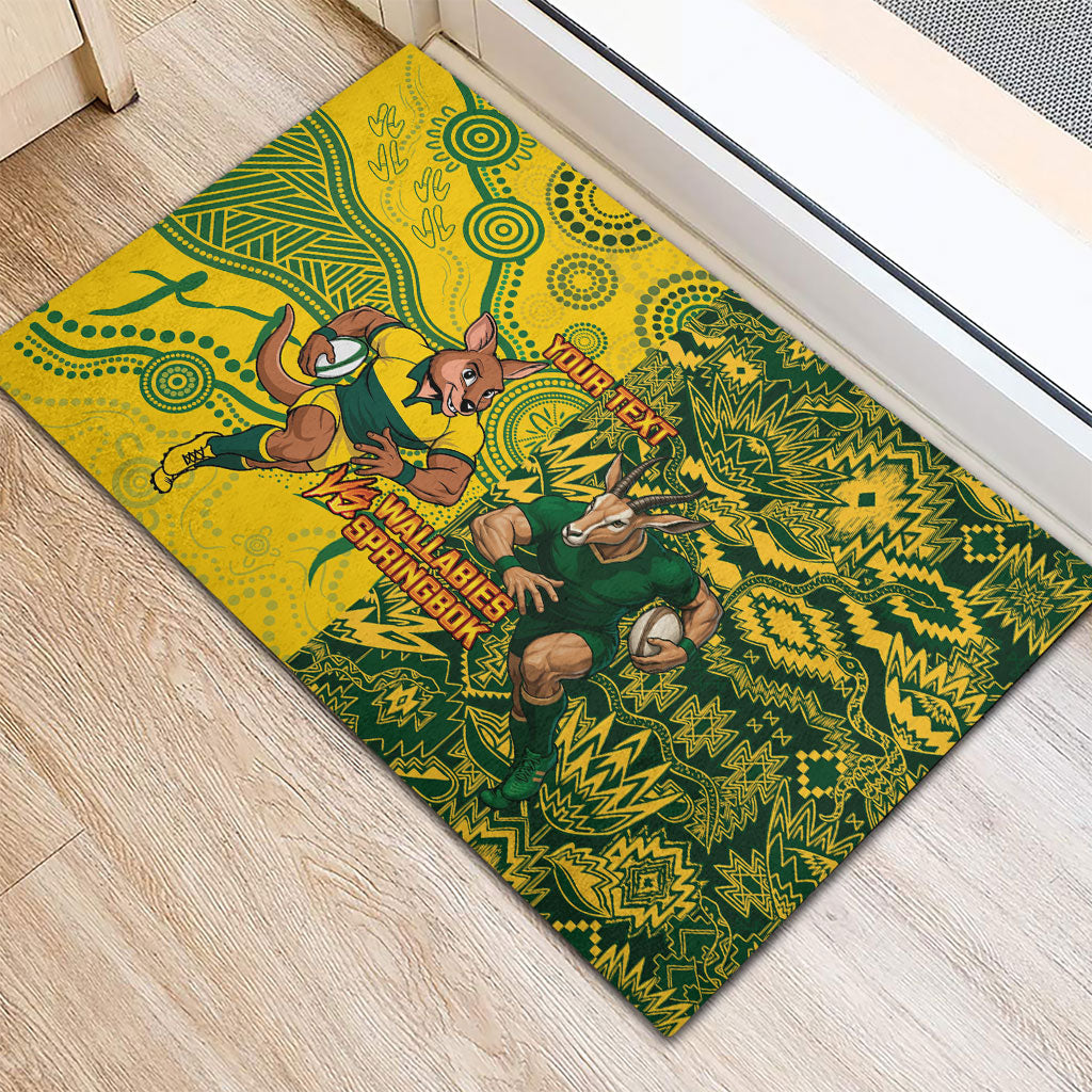Custom South Africa vs Australia Rubber Doormat Springboks Wallabies Two Nations One Battle