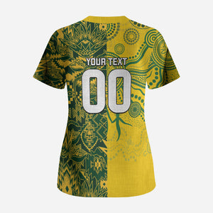 Custom South Africa vs Australia Scrub Top Springboks Wallabies Two Nations One Battle
