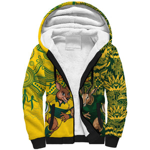 Custom South Africa vs Australia Sherpa Hoodie Springboks Wallabies Two Nations One Battle