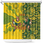 Custom South Africa vs Australia Shower Curtain Springboks Wallabies Two Nations One Battle