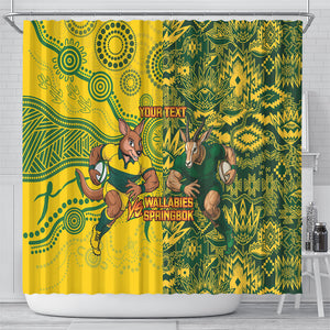 Custom South Africa vs Australia Shower Curtain Springboks Wallabies Two Nations One Battle