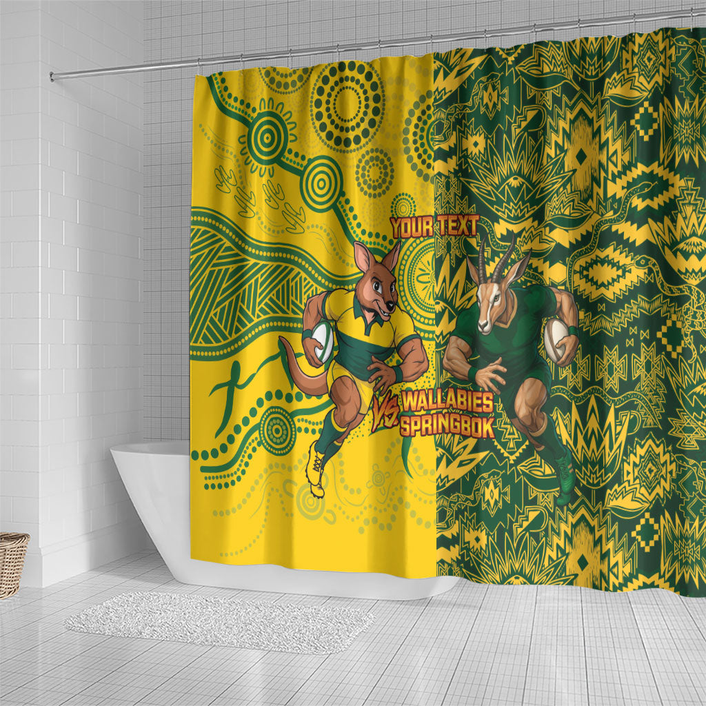 Custom South Africa vs Australia Shower Curtain Springboks Wallabies Two Nations One Battle