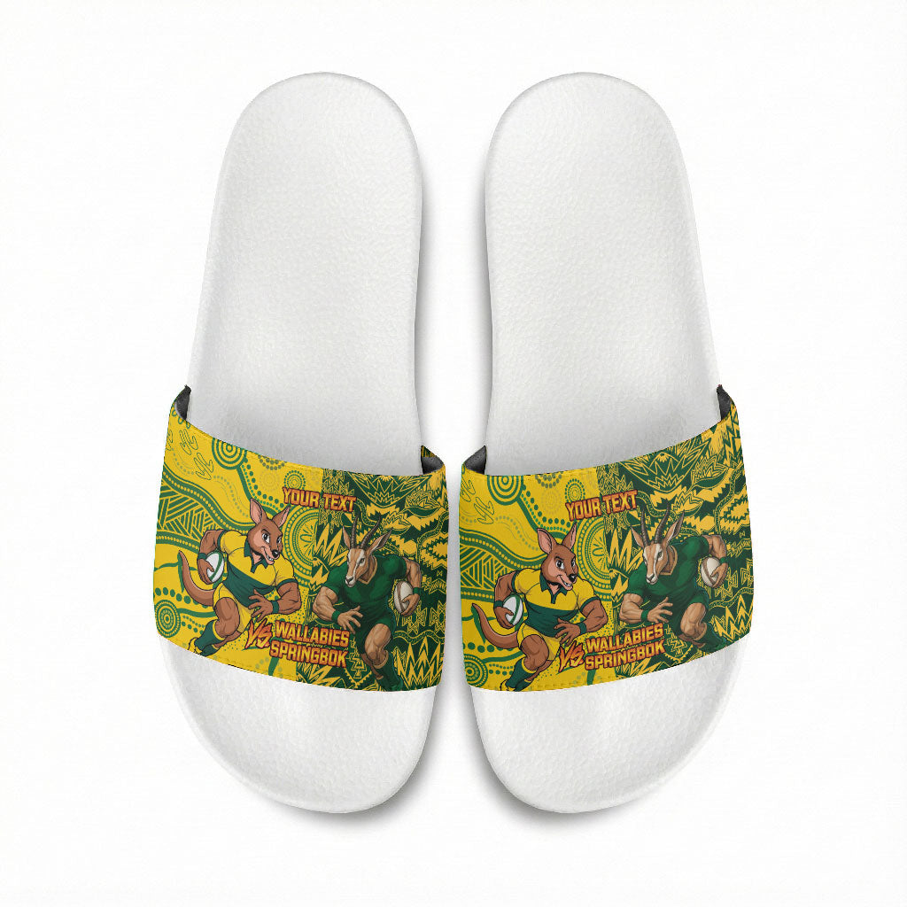 Custom South Africa vs Australia Slide Sandals Springboks Wallabies Two Nations One Battle