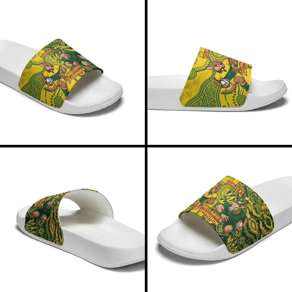 Custom South Africa vs Australia Slide Sandals Springboks Wallabies Two Nations One Battle