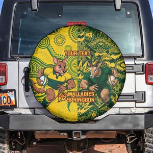 Custom South Africa vs Australia Spare Tire Cover Springboks Wallabies Two Nations One Battle