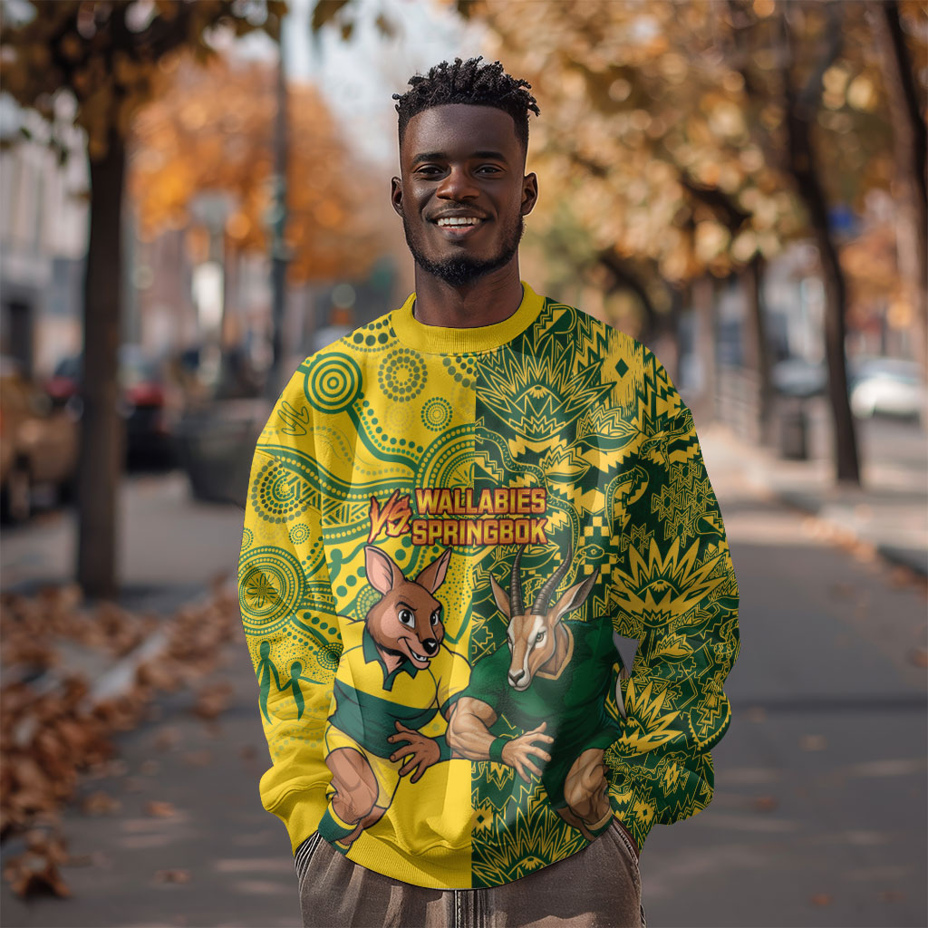 Custom South Africa vs Australia Sweatshirt Springboks Wallabies Two Nations One Battle