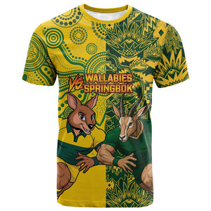 Custom South Africa vs Australia T shirt Springboks Wallabies Two Nations One Battle