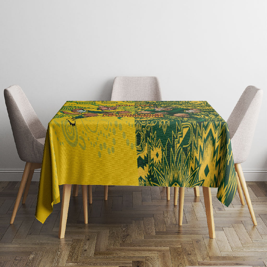 Custom South Africa vs Australia Tablecloth Springboks Wallabies Two Nations One Battle